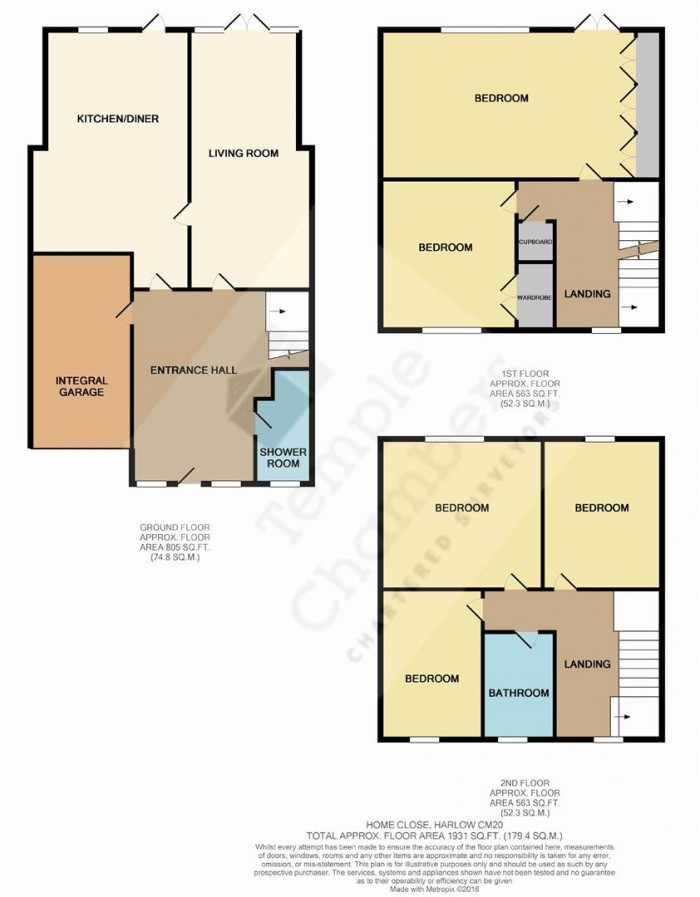 Floorplan for Home Close, Harlow