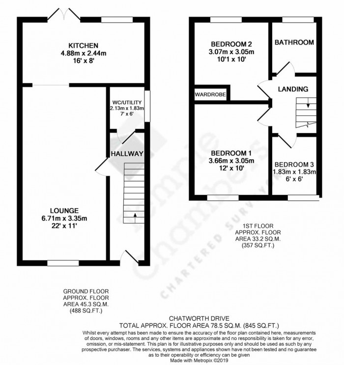 Floorplan for Chatsworth Drive, Enfield