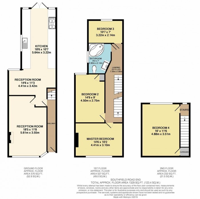 Floorplan for Southfield Road, Enfield