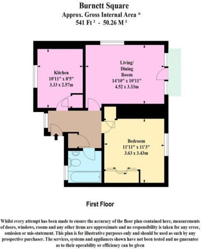 Floorplan for Burnett Square, Hertford