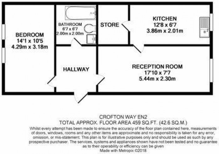 Floorplan for Crofton Way, Enfield
