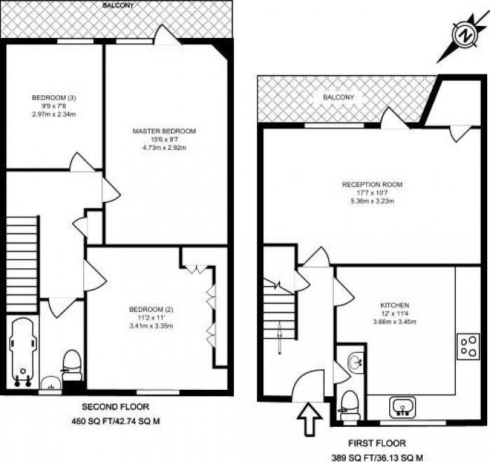 Floorplan for Pigott Street, London