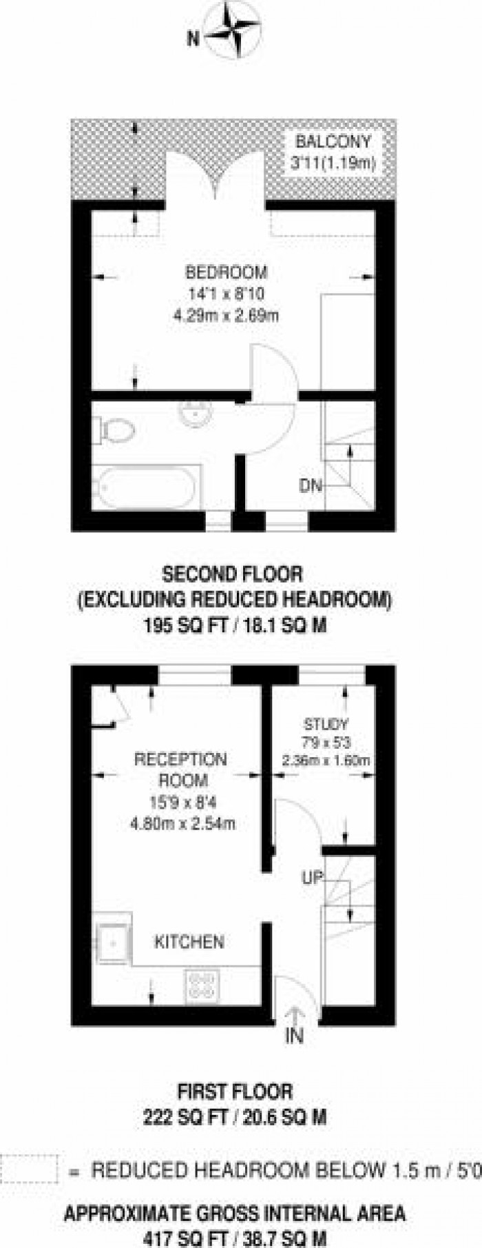 Floorplan for Well Street, London