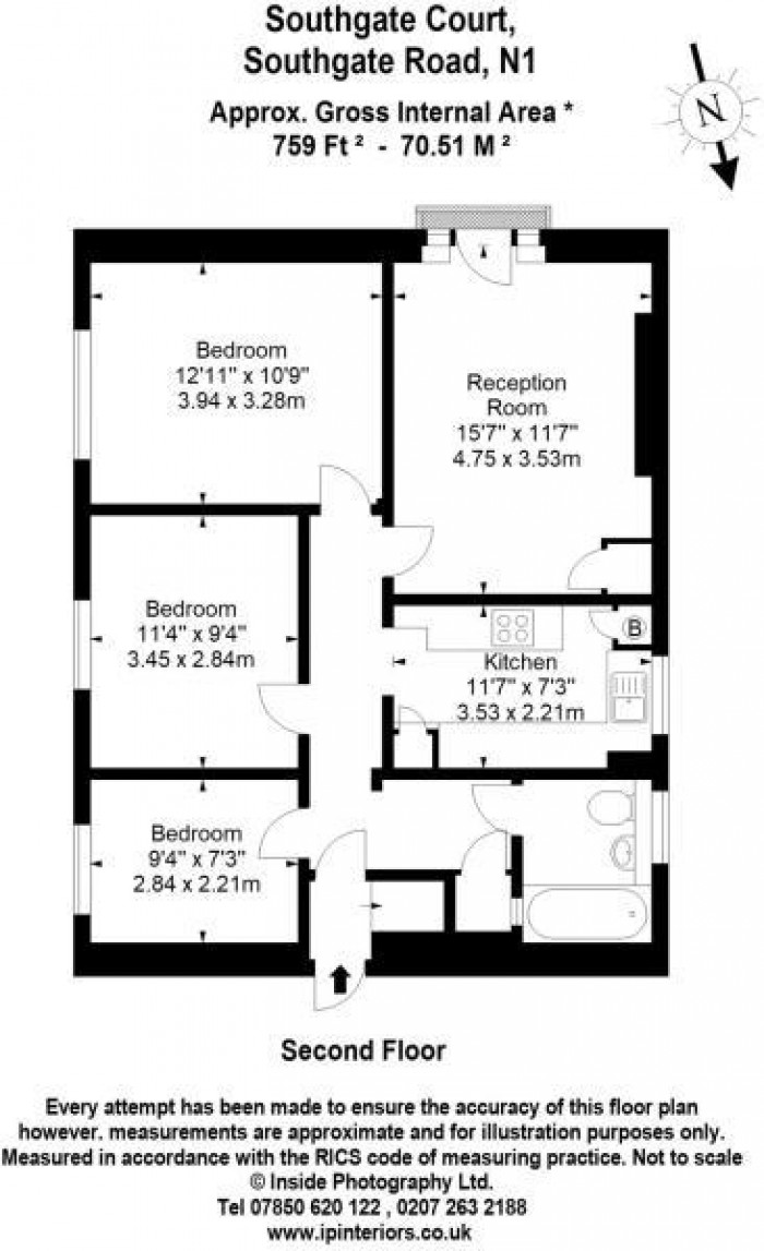 Floorplan for Southgate Road, London