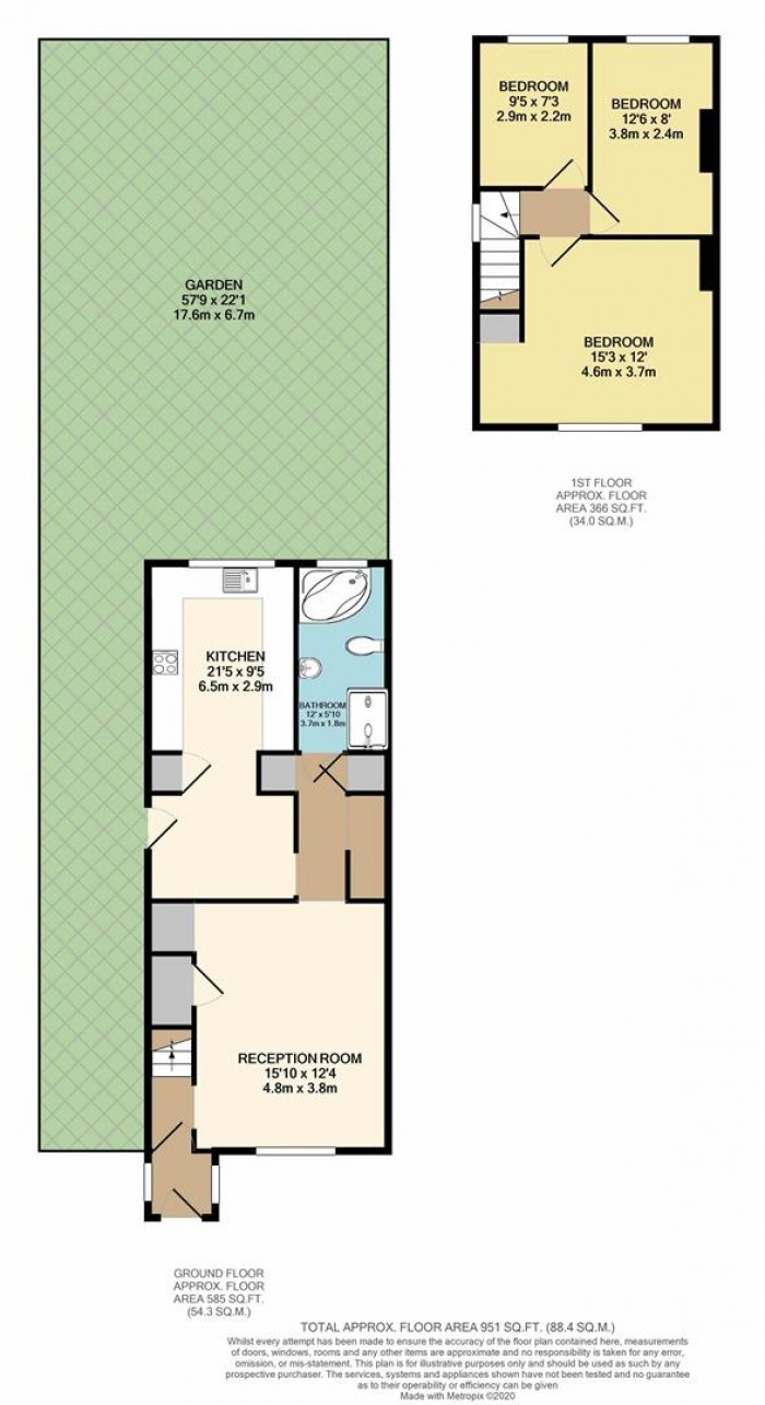 Floorplan for Castle Road, Enfield