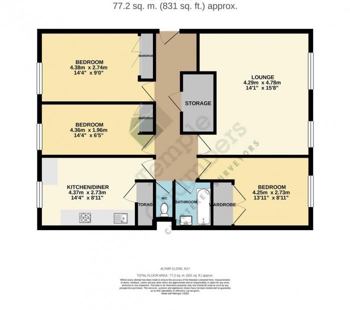 Floorplan for Altair Close, London