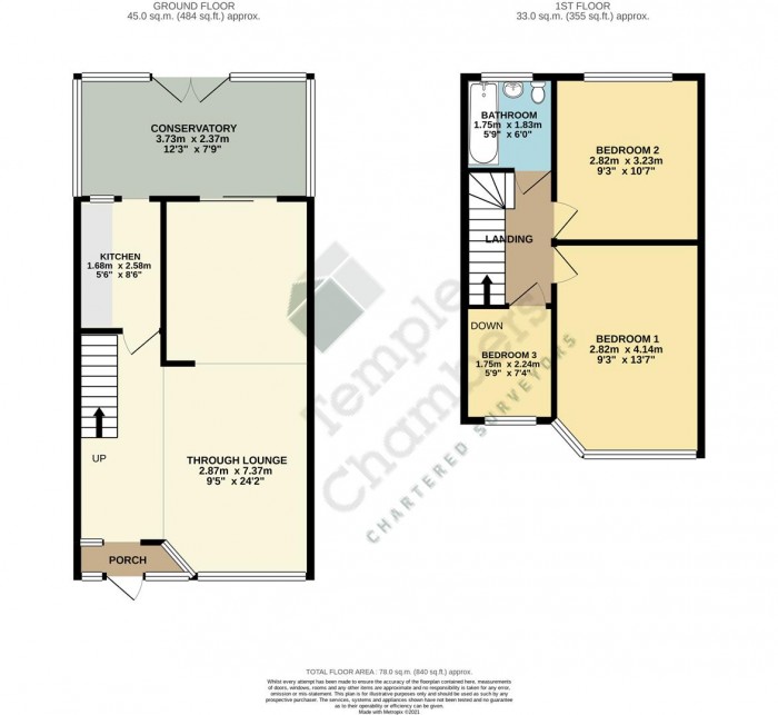 Floorplan for Lathkill Close, Enfield