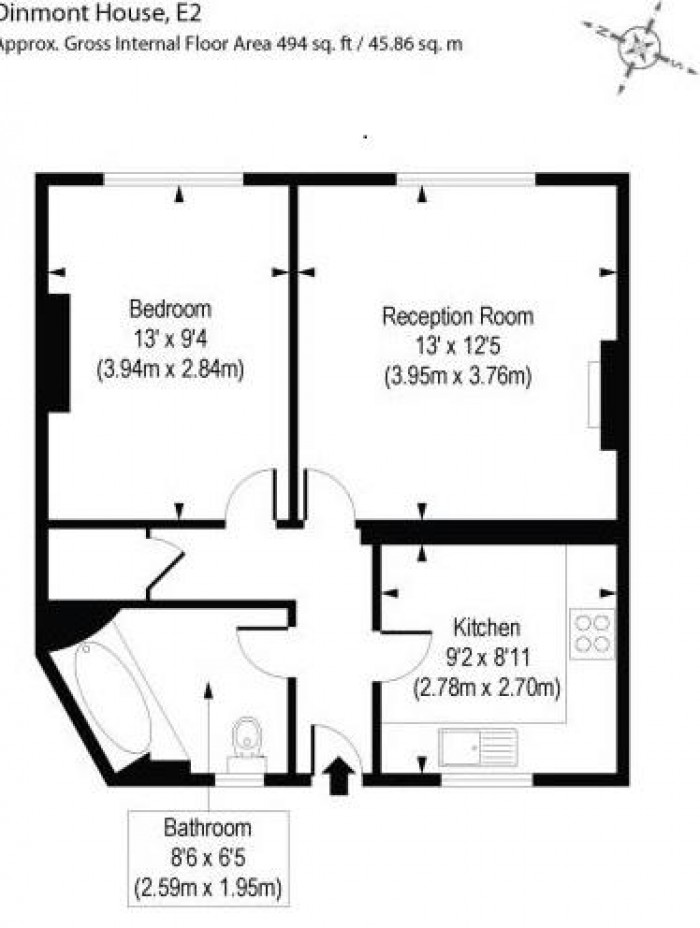 Floorplan for Dinmont House, Pritchards Road, London, E2
