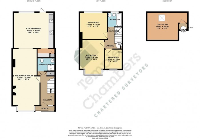 Floorplan for Clive Road, Enfield