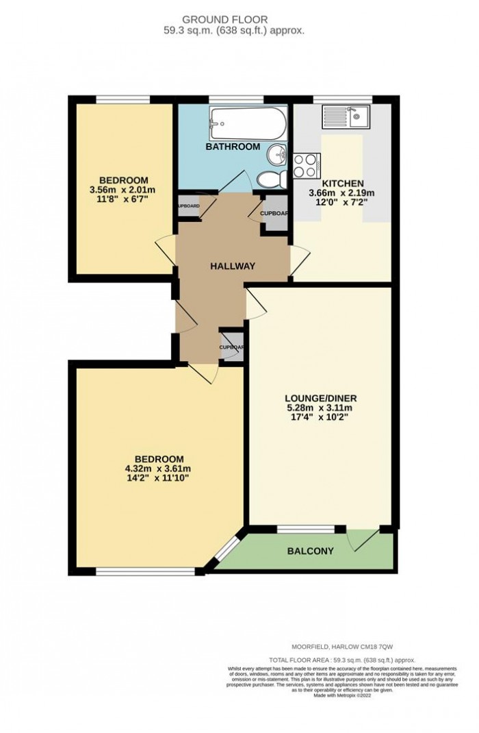 Floorplan for Moorfield, Harlow