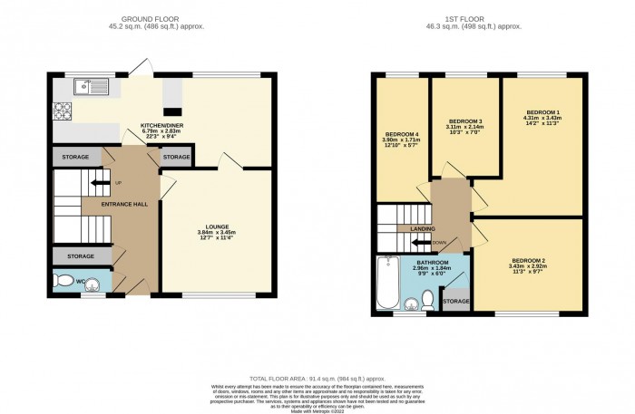 Floorplan for Tithelands, Harlow