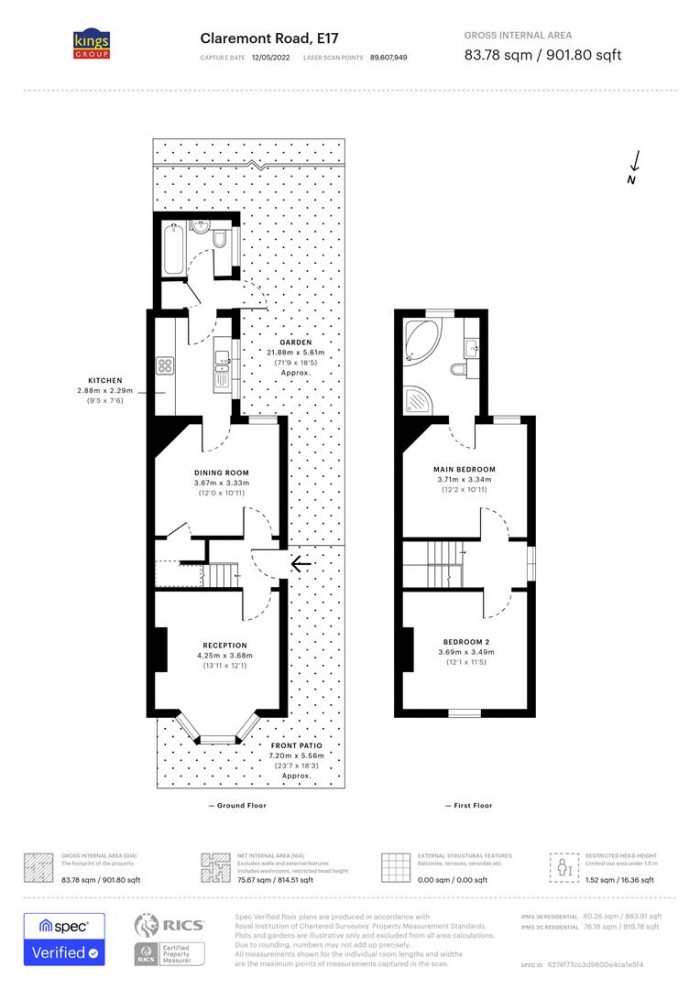 Floorplan for Claremont Road, London