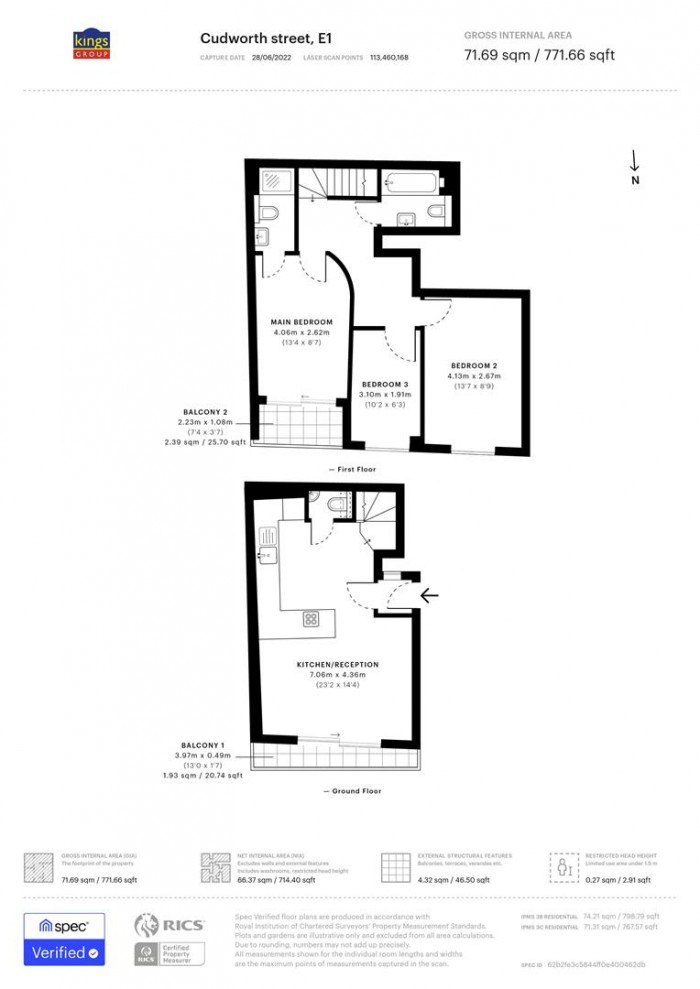 Floorplan for Cudworth Street, London