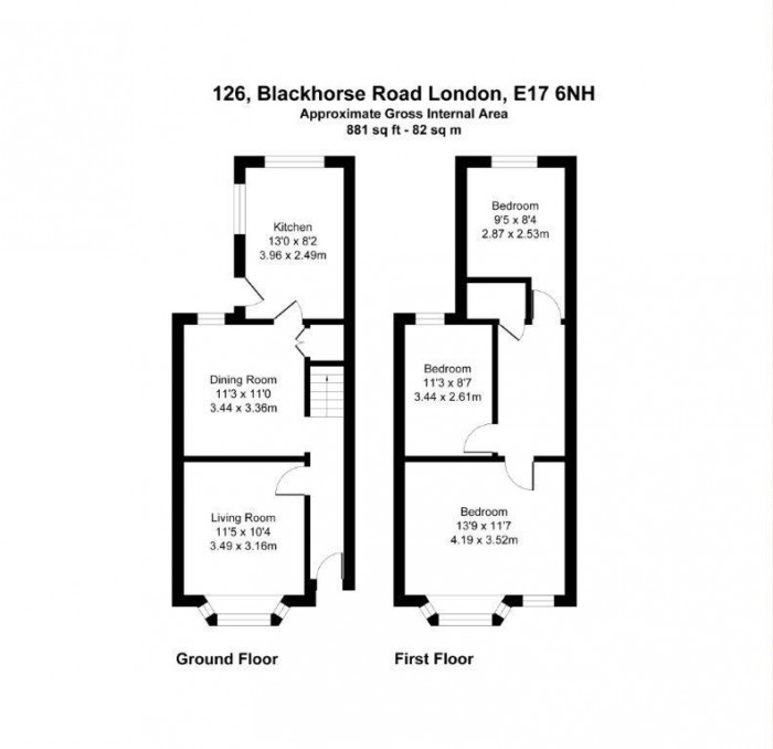 Floorplan for Blackhorse Road, London