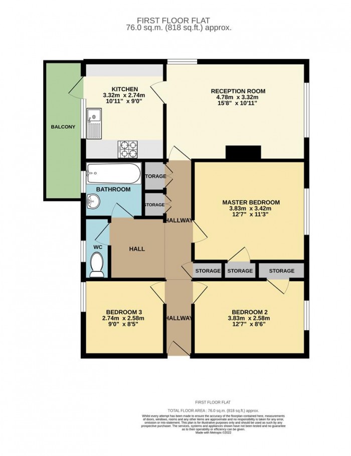 Floorplan for Devon Close, London