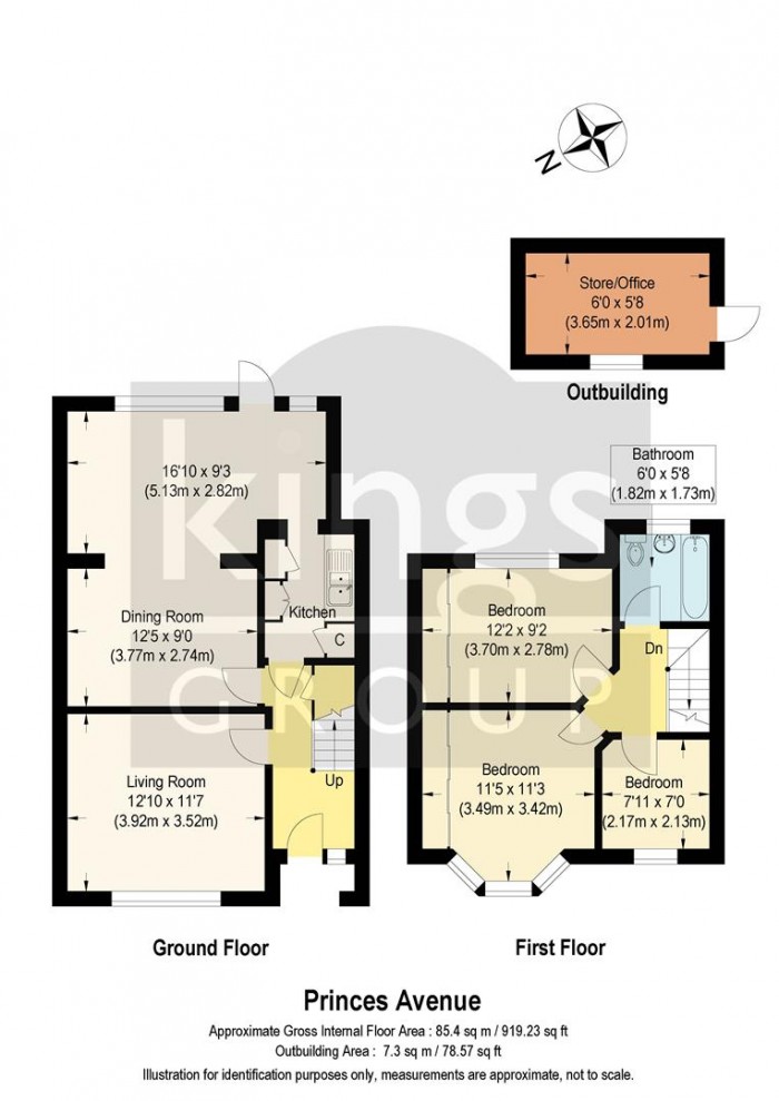 Floorplan for Princes Avenue, Enfield