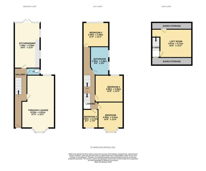 Floorplan for St. Marks Road, Enfield