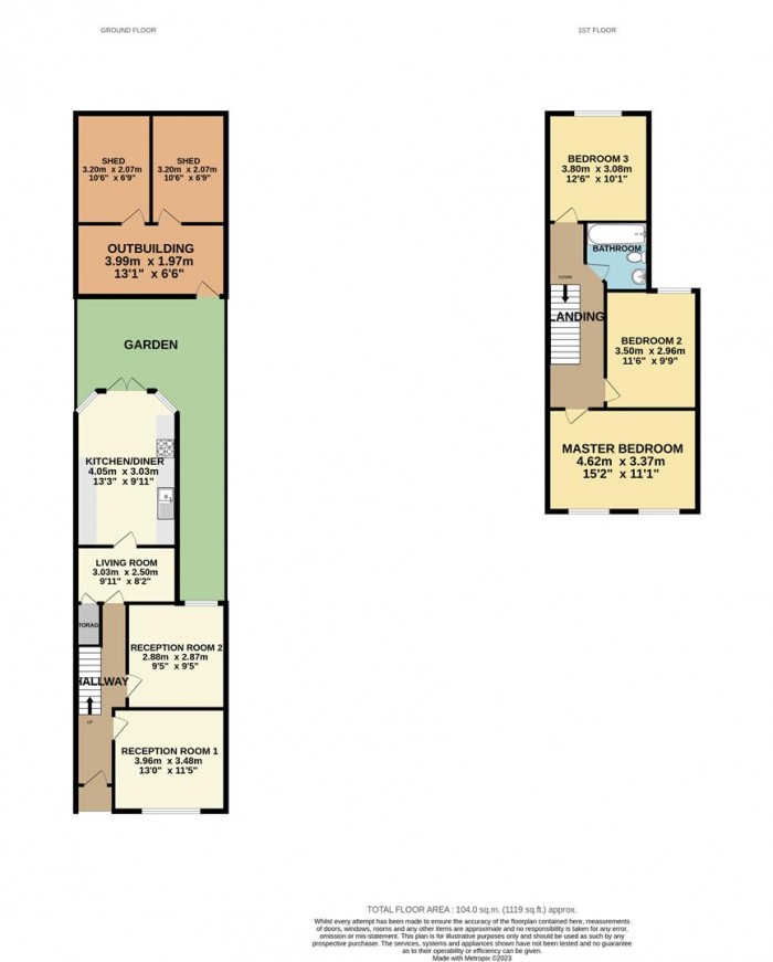 Floorplan for Willoughby Lane, London