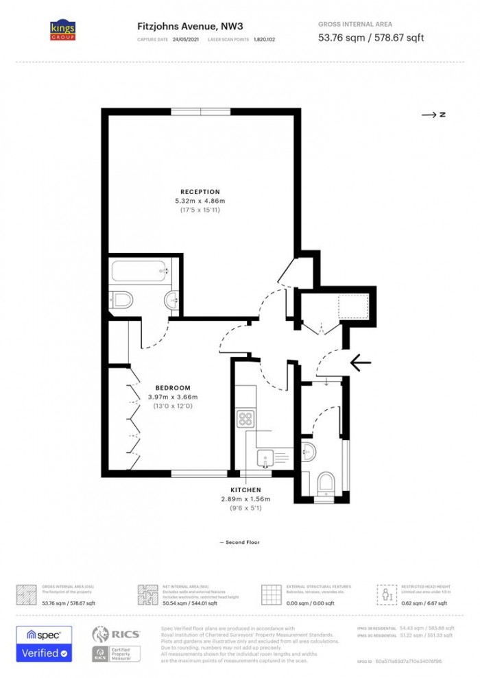 Floorplan for Fitzjohns Avenue, London