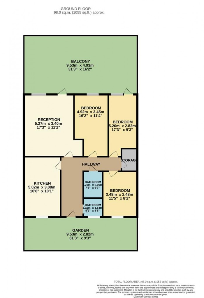 Floorplan for Fulbourne Road, London
