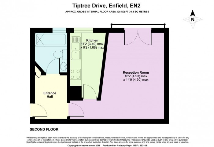 Floorplan for Tiptree Drive, Enfield