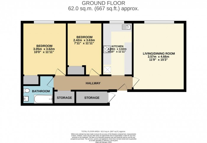 Floorplan for Nags Head Road, Enfield