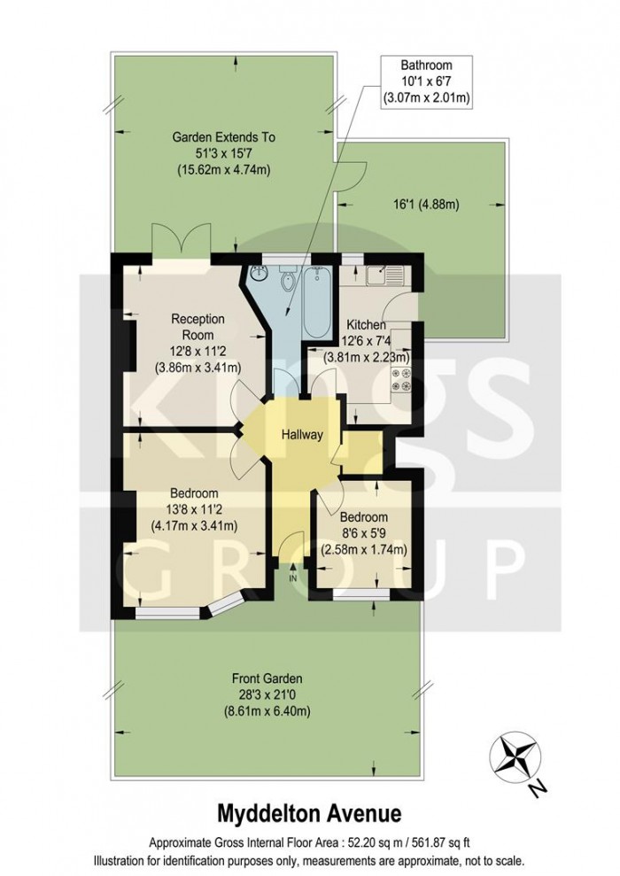 Floorplan for Myddelton Avenue, Enfield