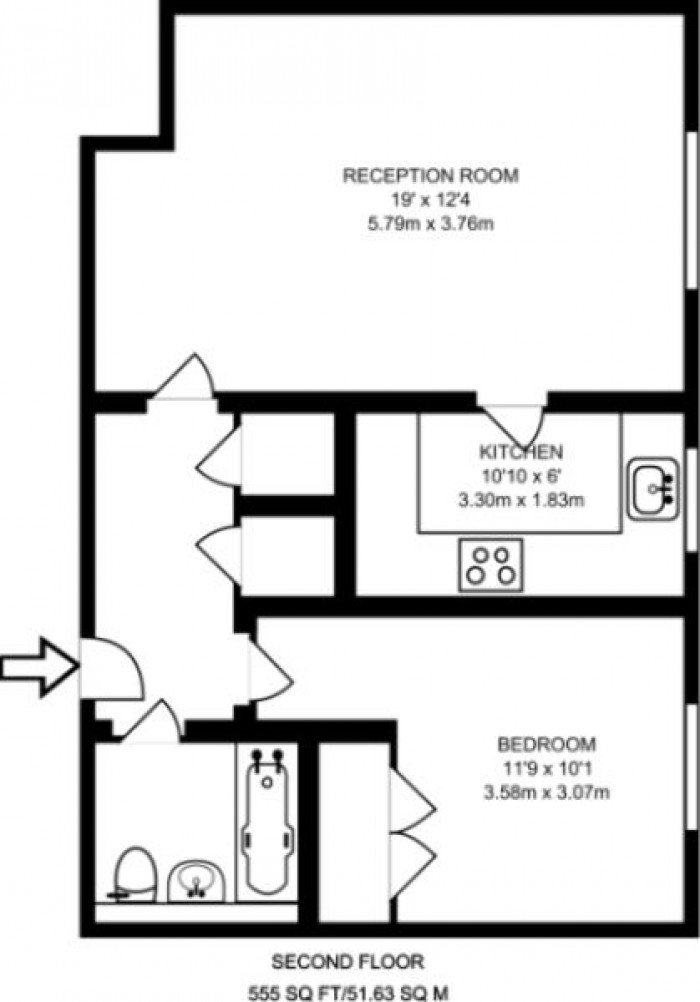 Floorplan for Cobham Close, Enfield