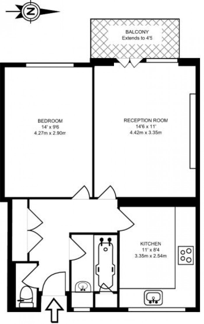 Floorplan for Wickford Street, London