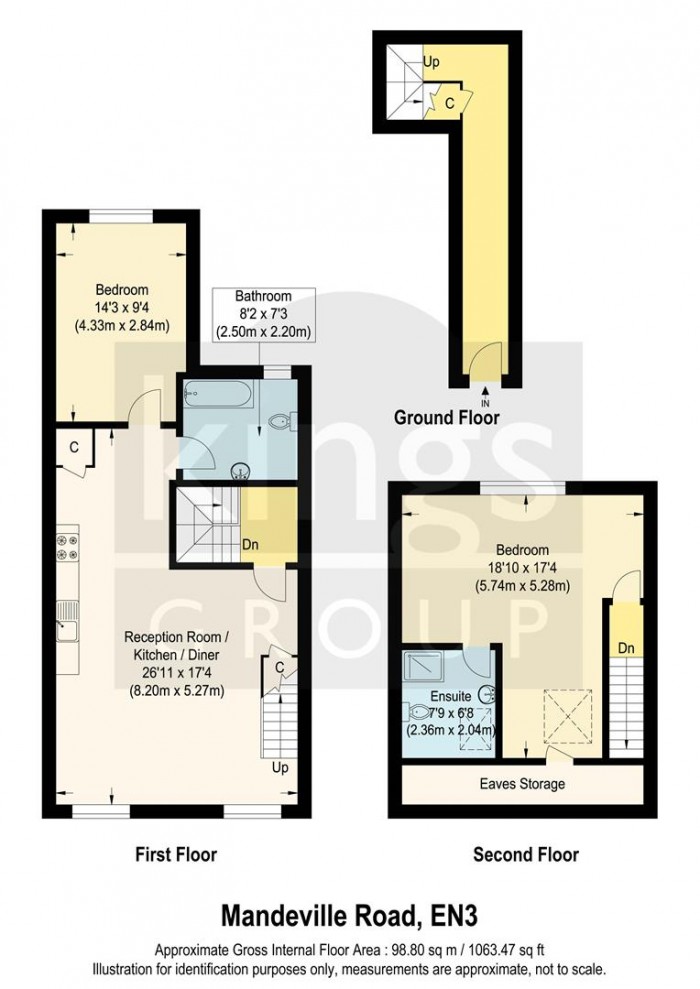 Floorplan for Mandeville Road, Enfield