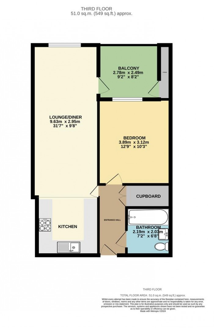Floorplan for Fulbourne Road, London