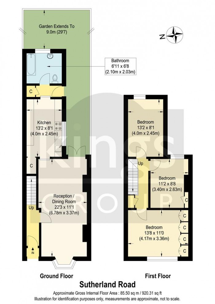 Floorplan for Sutherland Road, Enfield