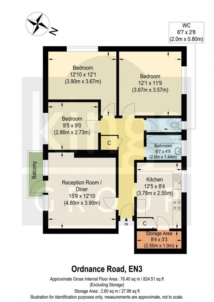 Floorplan for Ordnance Road, Enfield