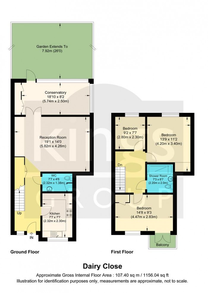 Floorplan for Dairy Close, Enfield