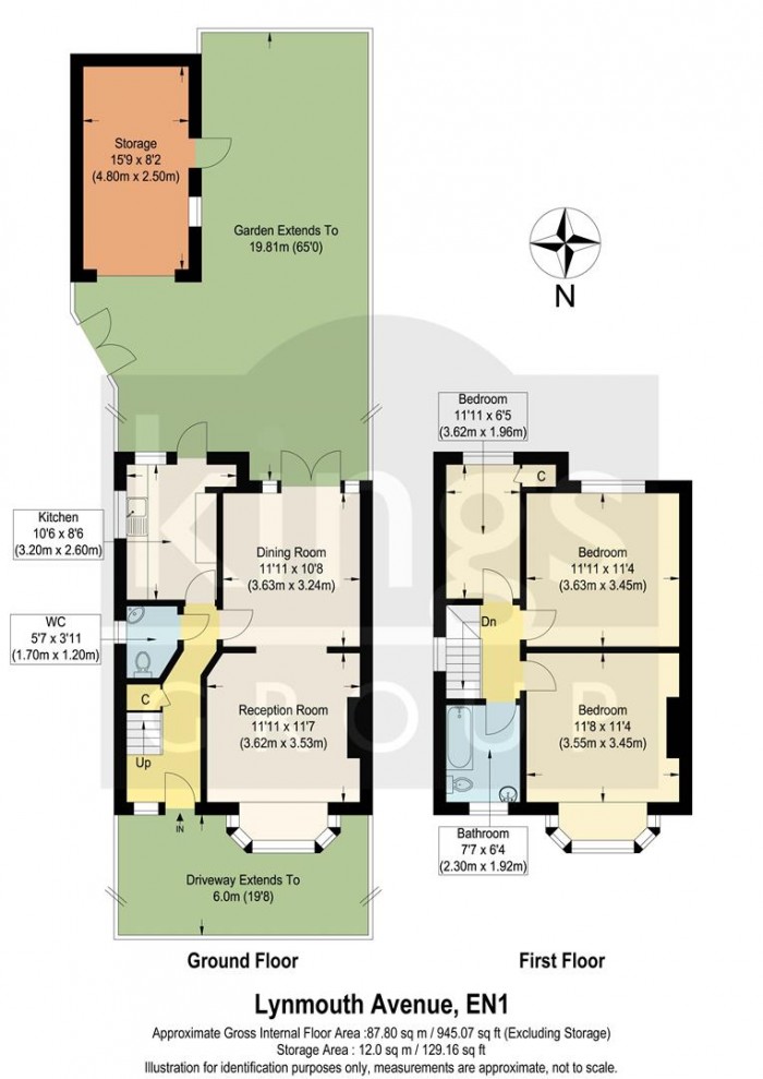 Floorplan for Lynmouth Avenue, Enfield