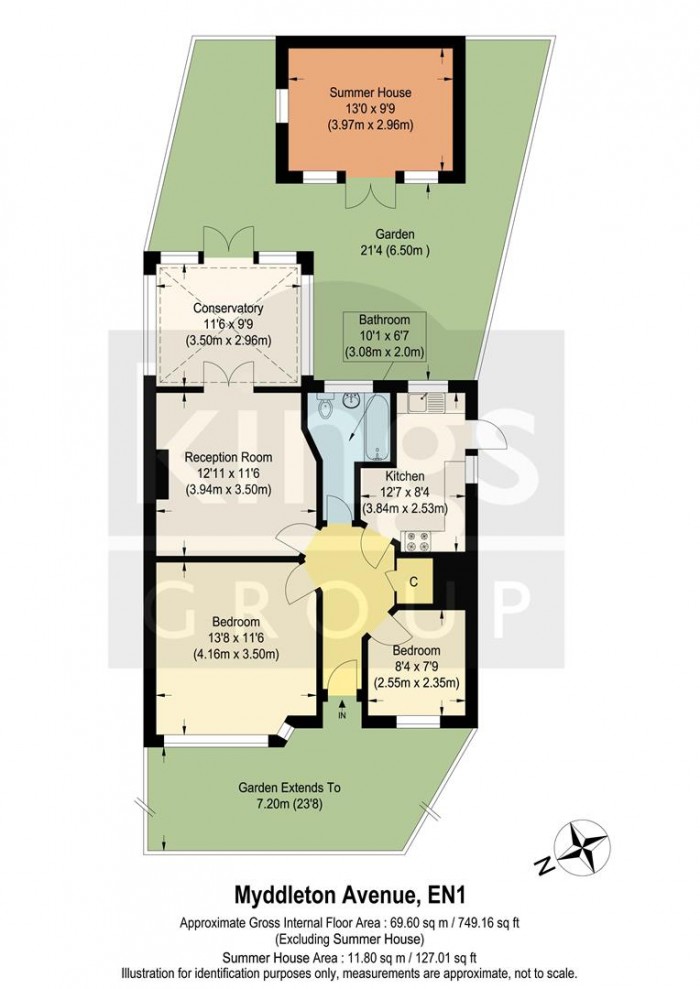 Floorplan for Myddelton Avenue, Enfield