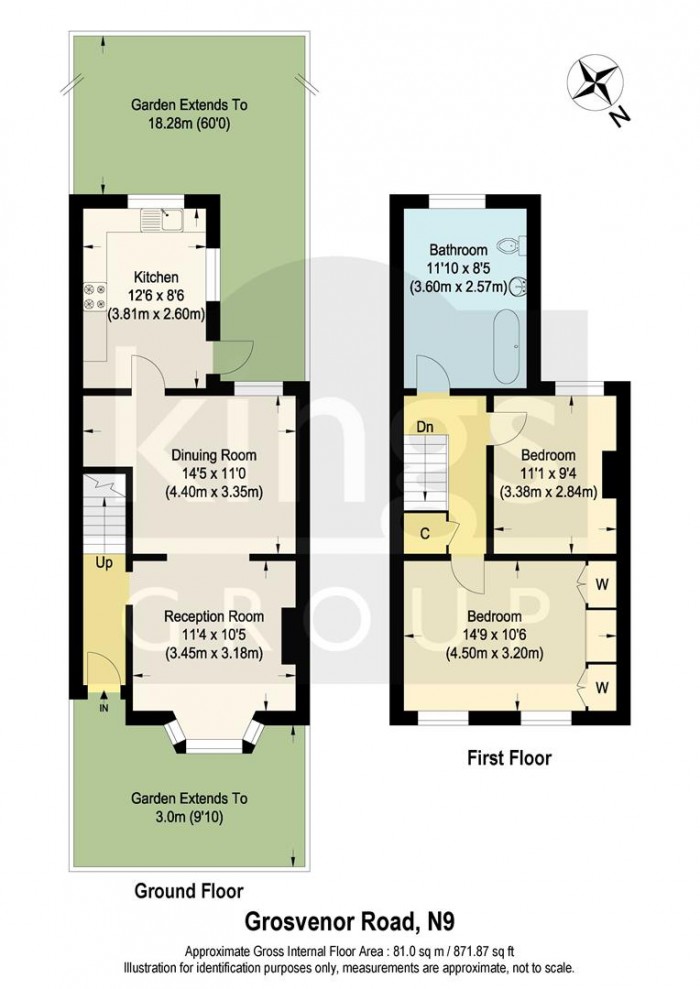 Floorplan for Grosvenor Road, Edmonton, N9