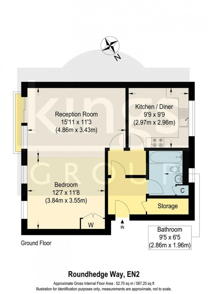 Floorplan for Roundhedge Way, Enfield
