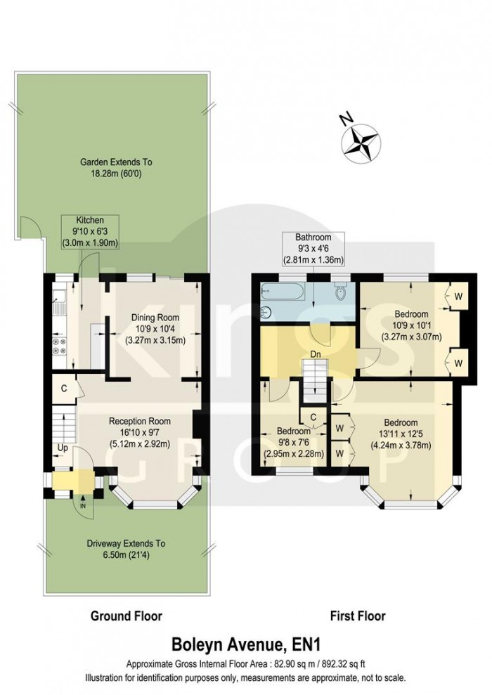 Floorplan for Boleyn Avenue, Enfield
