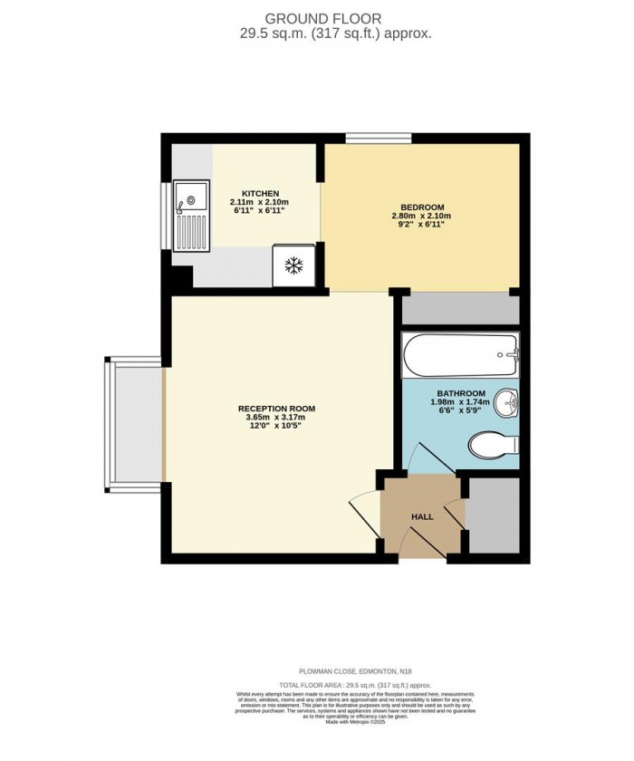 Floorplan for Plowman Close, Edmonton, N18