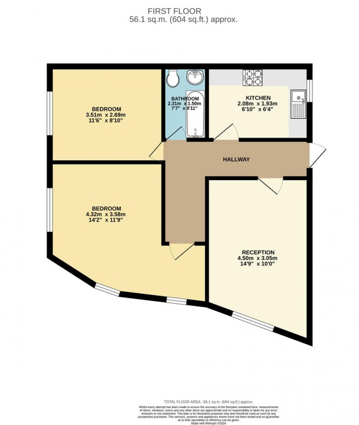 Floorplan for St. Johns Road, Walthamstow