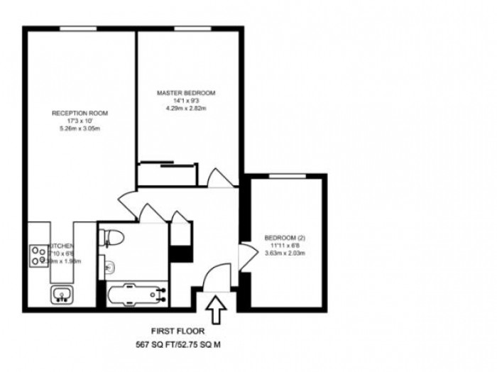 Floorplan for Churchill Court, Edmonton, N9