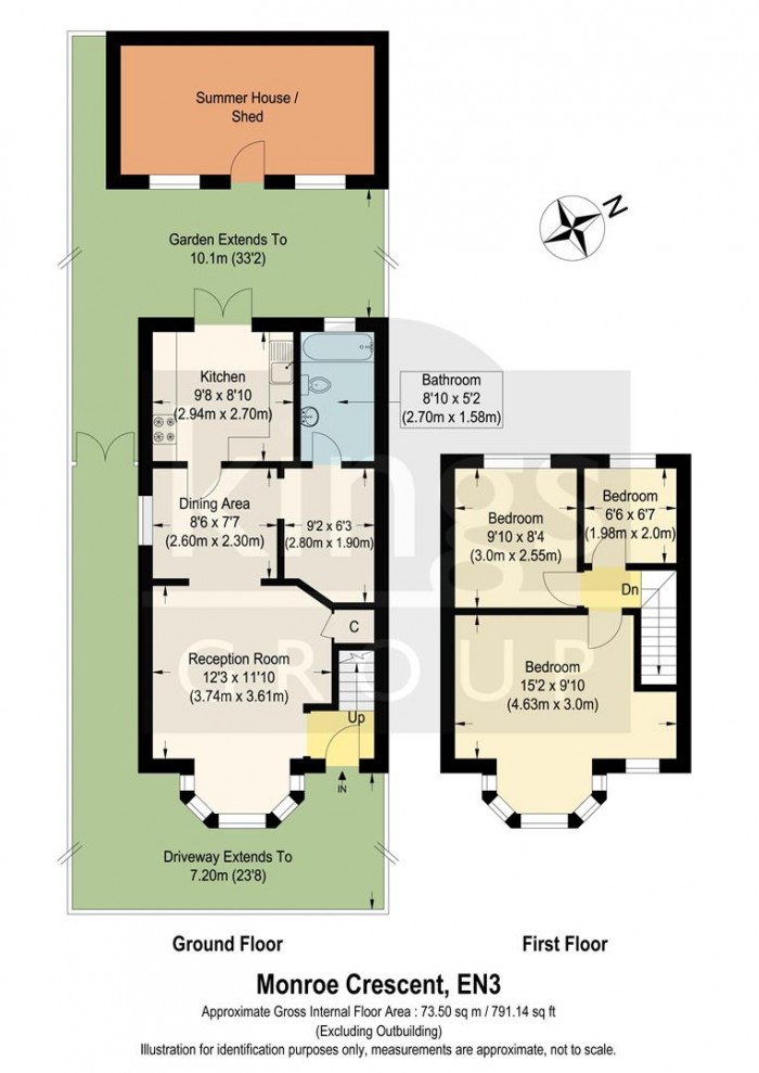 Floorplan for Monroe Crescent, Enfield