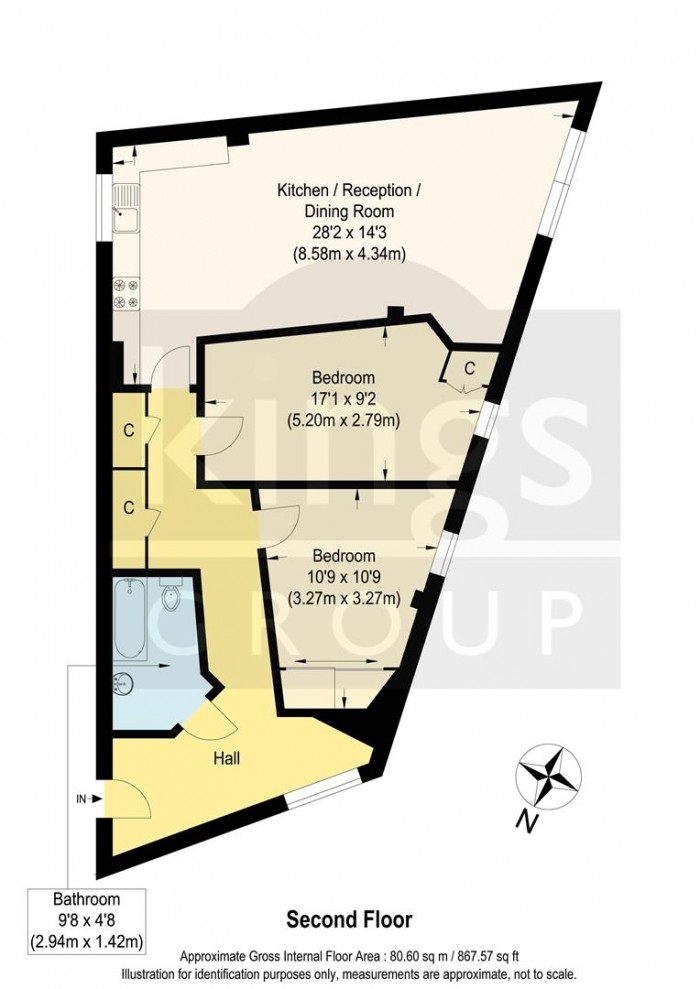 Floorplan for Sawyers Court, Sturlas Way, Waltham Cross
