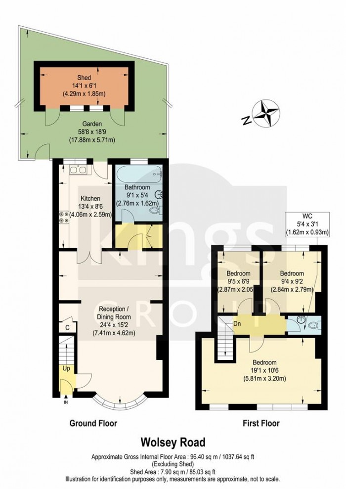 Floorplan for Wolsey Road, Enfield