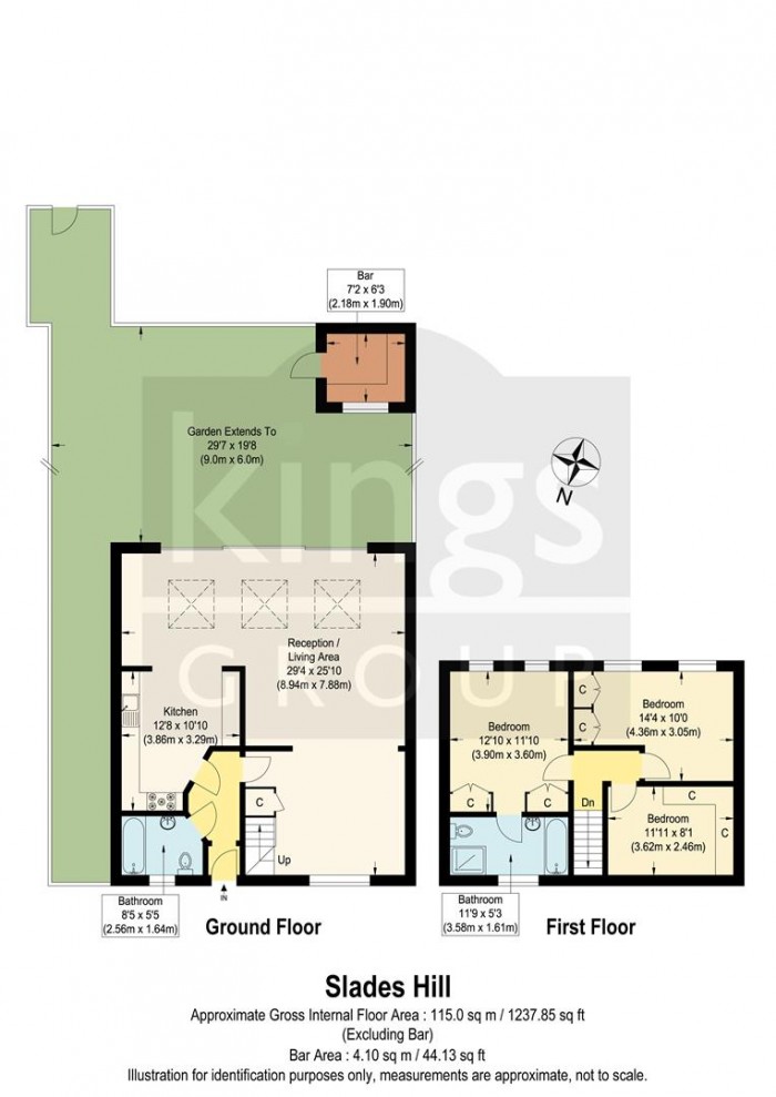 Floorplan for Slades Hill, Enfield