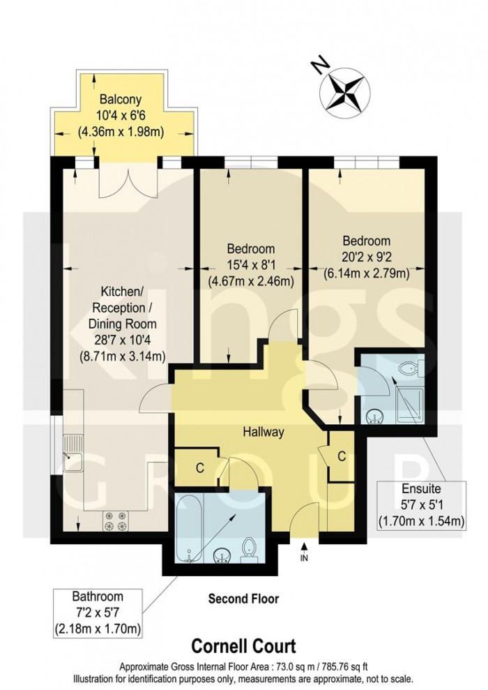 Floorplan for Cornell Court, Enfield
