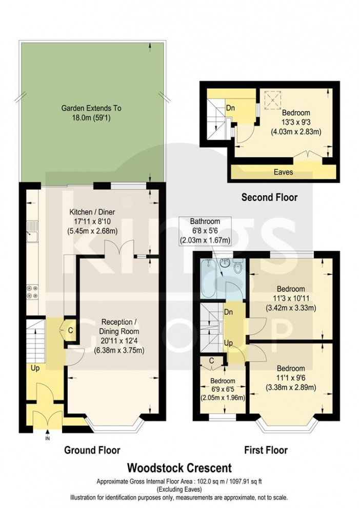 Floorplan for Woodstock Crescent, London, N9