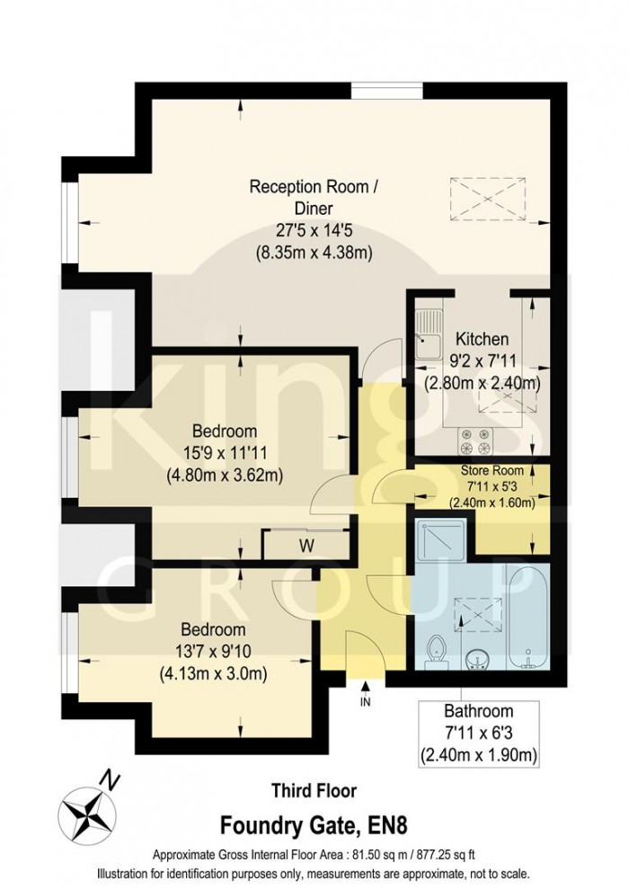 Floorplan for Foundry Gate, Waltham Cross