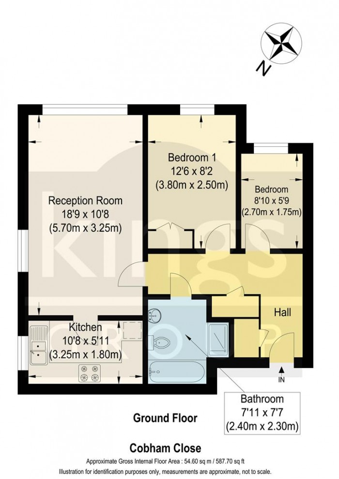 Floorplan for Cobham Close, Enfield